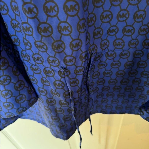 Michael Kors Blue and Black Patterned Blouse - Picture 3 of 6